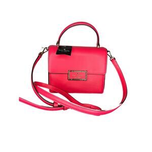 Kate Spade Newyork Reegan Smooth Leather Top Handle Crossbody Handbag Pink Peepe